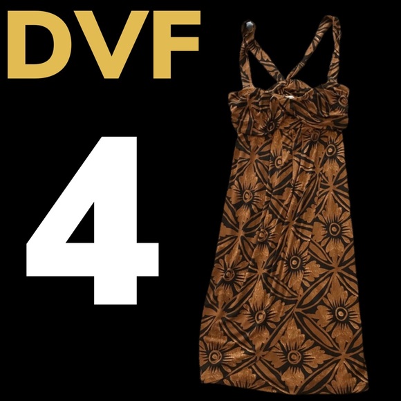 Sz 4 DVF Silk & Stretchy Dress - Picture 1 of 13